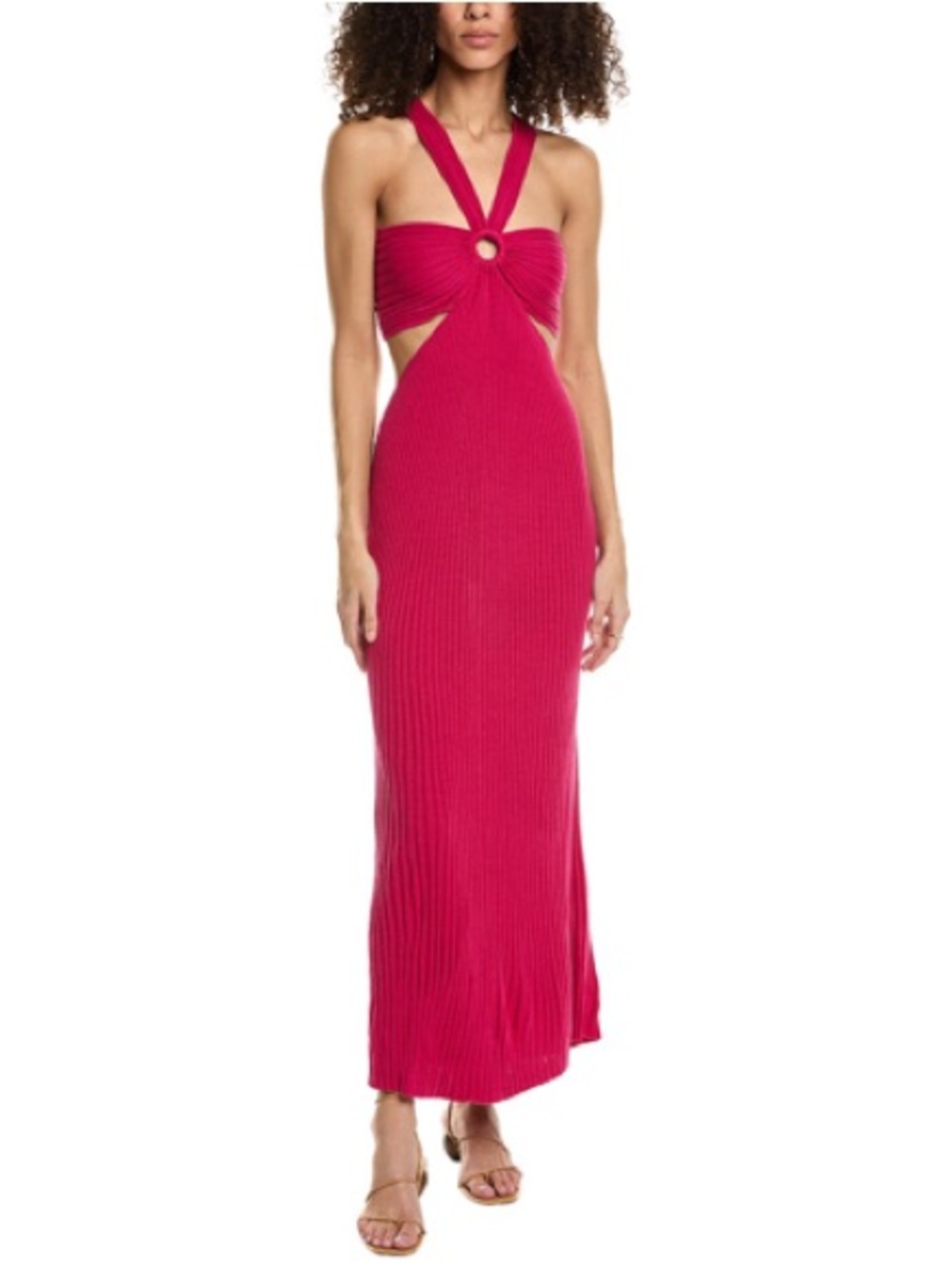 Ba&Sh Patras Pink Cutout Knit Maxi Dress Size Medium
